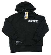 Nové - Černá mikina s chlapcem a kapucí - One Piece 
