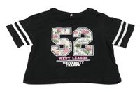 Černé crop tričko s číslem C&A