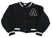 Černo-smetanová crop baseballová mikina s nápisy Zara