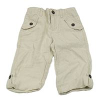 Béžové lněné rolovací kalhoty GAP