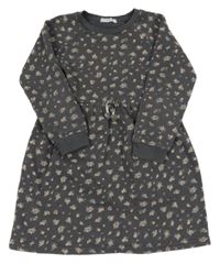 Antracitové květované teplákové šaty Primark