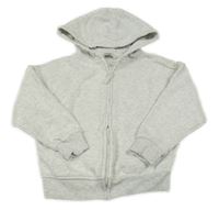 Světlešedá melírovaná propínací mikina s kapucí George