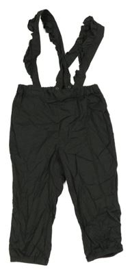 Antracitové plátěné laclové kalhoty H&M