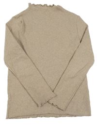 Béžové žebrované triko H&M