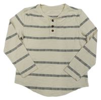 Béžovo-šedé pruhované triko Old Navy