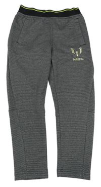 Šedé žebrované tepláky - Messi Adidas