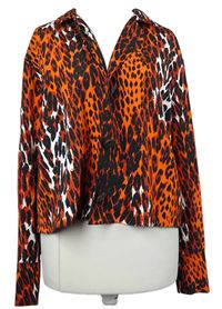 Dámská červeno-černá vzorovaná crop halenka Primark 
