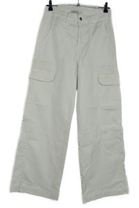 Dámské bílé široké rifle s kapsami NRBY 