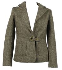 Dámské béžovo-hnědé melírované vlněné sako Topshop 