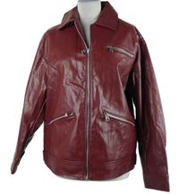 Dámská vínová koženková bunda Primark 