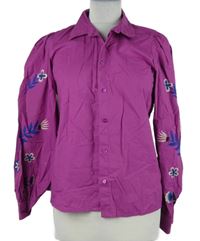 Dámská purpurová halenka s květy Only 