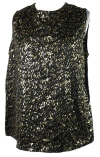 Dámská černo-zlatá vzorovaná halenka TU 