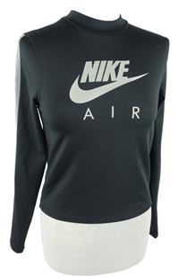Dámské černé sportovní crop funkční triko s logem Nike 