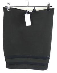 Nové - Dámská černá sukně s tylovými pruhy H&M