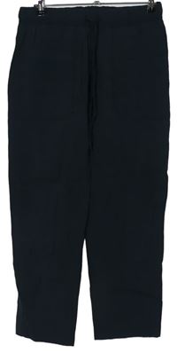 Dámské tmavomodré šusťákové kalhoty Zara 