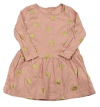 Světlerůžové puntíkaté bavlněné šaty H&M