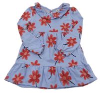 Modré květinové šaty TU