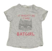 Světlešedé melírované tričko s Batgirl H&M