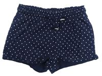 Tmavomodré puntíkaté bavlněné kraťasy H&M
