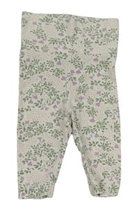 Bílé květinové legíny H&M
