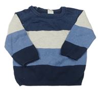 Modro-šedý pruhovaný svetr H&M