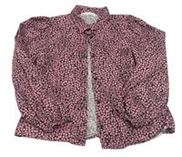Černo-růžová květinová halenka H&M