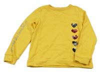 Žlutá mikina se srdíčky z flitrů S. Oliver