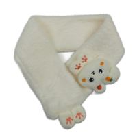 Bílá kožešinová šála s králíčkem 