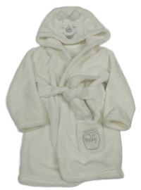Bílý chlupatý župan s kapucí- medvídek Pú George