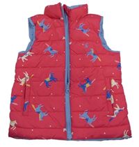 Malinovo - fialová oboustranná zateplená vesta s koňmi