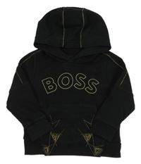 Černá mikina s nápisem a kapucí