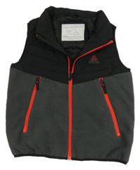 Černo-šedá šusťákovo/fleecová zateplená propínací vesta zn.TU