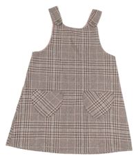 Růžovo-šedé vzorované vlněné šaty Matalan