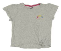 Světlešedé crop tričko s potiskem Pocopiano