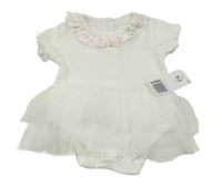 Nové - bílé květované body s tylovou sukní Matalan