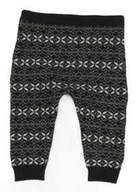 Šedo-bílé vzorované pletené tepláky Nutmeg