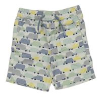 Bílé plátěné kraťasy s auty Primark