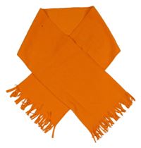 Oranžová fleecová šála s třásněmi