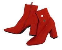 Nové - Dámské červené kotníkové boty s kamínky vel. 39