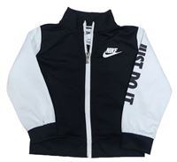 Černo-bílá sportovní propínací mikina Nike