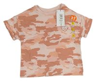 Růžové army tričko se srdíčkem M&S