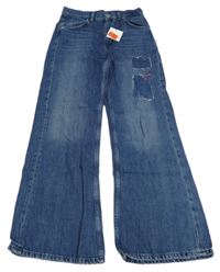 Nové - Tmavomodré wide leg rifle Zara