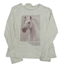 Bílé triko s koněm H&M