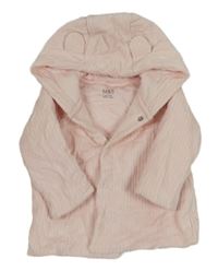 Světlerůžová sametová propínací mikina s kapucí zn. F&F