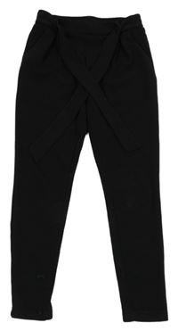 Černé vzorované kalhoty s páskem zn. Page One Young