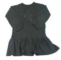 Tmavošedé teplákové šaty s hvězdou z flitrů Next