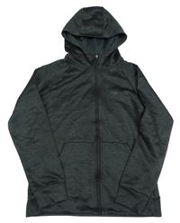 Antracitová melírovaná sportovní propínací mikina s kapucí 