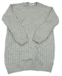 Šedé pletené žebrované šaty H&M