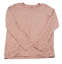 Růžové puntíkaté pyžamové triko Tchibo
