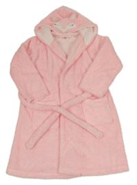 Růžový plyšový župan s kapucí - zvířátko